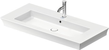 Lavoar Duravit White Tulip 105cm  WonderGliss  montare pe mobilier  ventil ceramic  alb