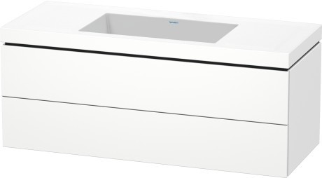 Set mobilier Duravit VeroAir cu dulap baza cu doua sertare L-Cube 120x48x50cm  alb mat