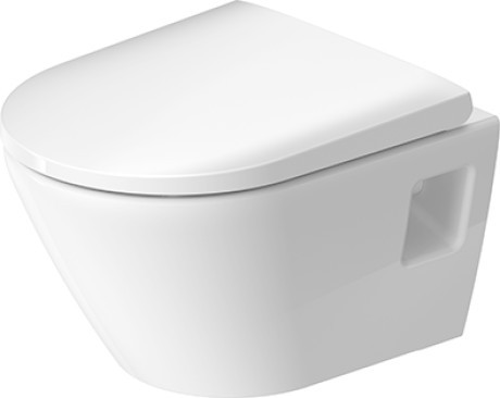 Vas wc suspendat Duravit D-Neo Compact Rimless 37x48cm  WonderGliss  alb