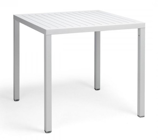 Masa exterior Nardi Cube 80x80cm  h 75.5cm  baza aluminiu  alb