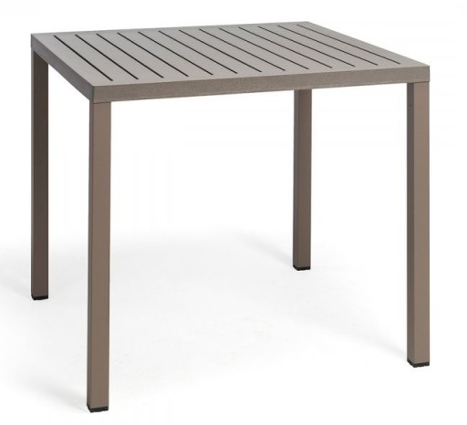 Masa exterior Nardi Cube 80x80cm  h 75.5cm  baza aluminiu  tortora
