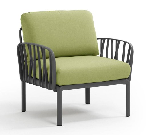 Fotoliu exterior Nardi Komodo  cadru antracit  perne verde avocado Sunbrella