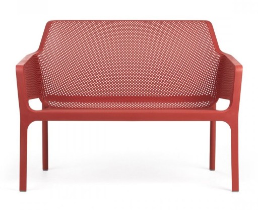 Banca exterior Nardi Net 116x70cm  h 86cm  rosu coral
