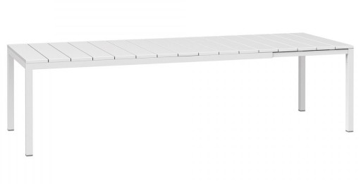 Masa exterior Nardi Rio 210 extensibila  max 280x100cm  baza aluminiu  alb