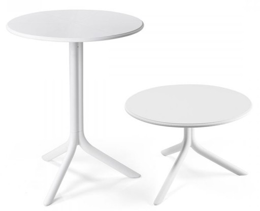 Masa exterior Nardi Spritz  h 76.5cm  diametru 60.5cm  alb