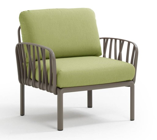 Fotoliu exterior Nardi Komodo  cadru tortora  perne verde avocado Sunbrella