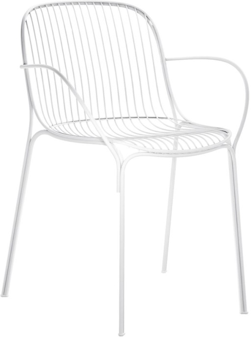 Scaun cu brate exterior Kartell Hiray design Ludovica & Roberto Palomba  alb