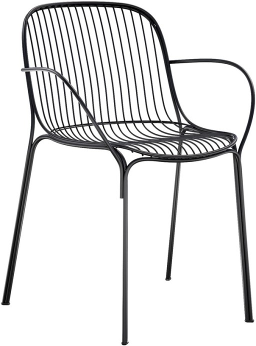 Scaun cu brate exterior Kartell Hiray design Ludovica & Roberto Palomba  negru