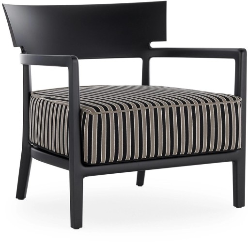 Fotoliu exterior Kartell Cara Mat Outdoor design Philippe Starck & Sergio Schito  cadru negru mat  perne negru - taupe