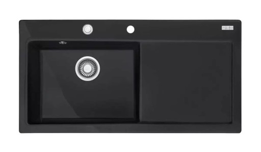 Chiuveta ceramica Franke Mythos MTK 611-100  1000x510mm  picurator dreapta  ventil inclus  Fraceram Nero EXPUS