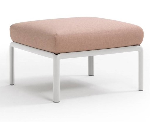 Pouf exterior Nardi Komodo 5  72x72cm  cadru alb  perna roz quarzo