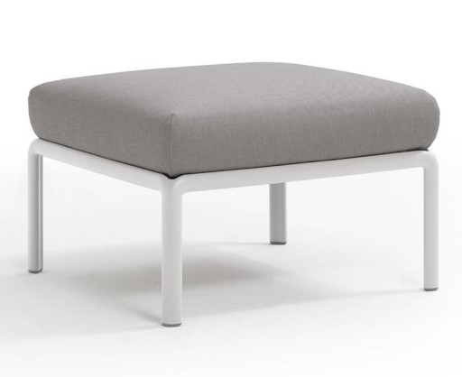 Pouf exterior Nardi Komodo 5  72x72cm  cadru alb  perna gri komodo