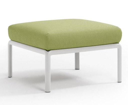 Pouf exterior Nardi Komodo 5  72x72cm  cadru alb  perna verde avocado Sunbrella