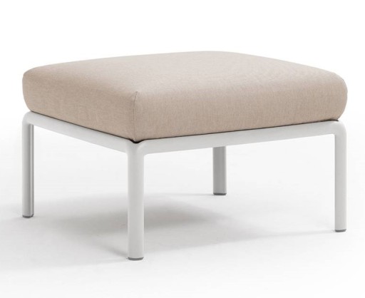 Pouf exterior Nardi Komodo 5  72x72cm  cadru alb  perna canvas Sunbrella