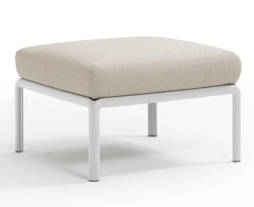 Pouf exterior Nardi Komodo 5  72x72cm  cadru alb  perna gri Tech Panama