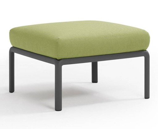 Pouf exterior Nardi Komodo 5  72x72cm  cadru antracit  perna verde avocado Sunbrella