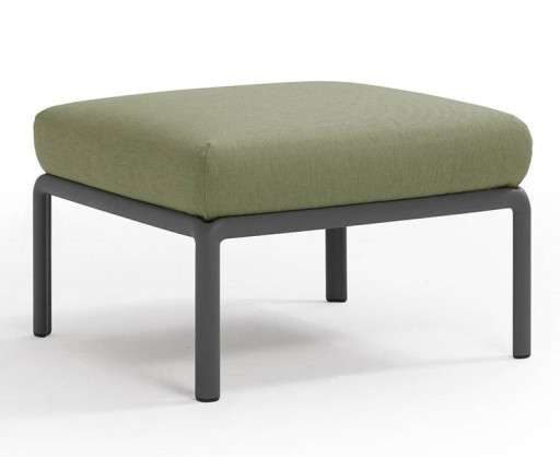 Pouf exterior Nardi Komodo 5  72x72cm  cadru antracit  perna verde giungla Sunbrella