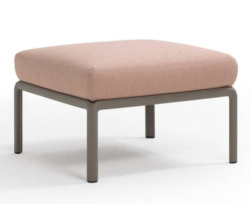 Pouf exterior Nardi Komodo 5  72x72cm  cadru tortora  perna roz quarzo