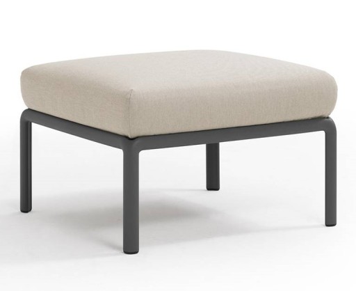Pouf exterior Nardi Komodo 5  72x72cm  cadru antracit  perna gri Tech Panama