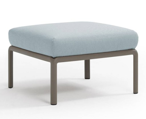 Pouf exterior Nardi Komodo 5  72x72cm  cadru tortora  perna bleu ghiaccio Sunbrella