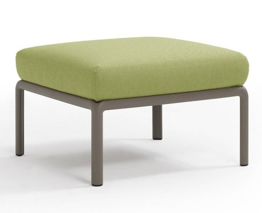 Pouf exterior Nardi Komodo 5  72x72cm  cadru tortora  perna verde avocado Sunbrella
