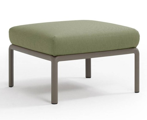 Pouf exterior Nardi Komodo 5  72x72cm  cadru tortora  perna verde giungla Sunbrella