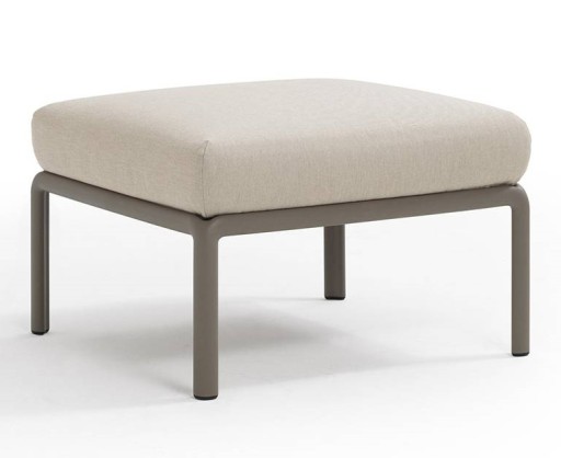 Pouf exterior Nardi Komodo 5  72x72cm  cadru tortora  perna gri Tech Panama