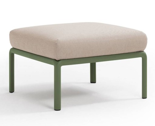 Pouf exterior Nardi Komodo 5  72x72cm  cadru verde  perna canvas Sunbrella
