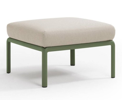 Pouf exterior Nardi Komodo 5  72x72cm  cadru verde  perna gri Tech Panama