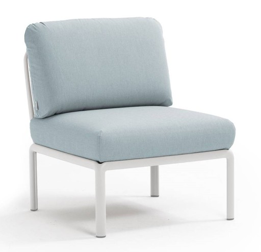 Element central Nardi Komodo 5  72cm  cadru alb  perne bleu ghiaccio Sunbrella