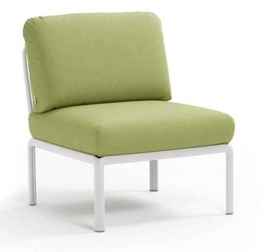 Element central Nardi Komodo 5  72cm  cadru alb  perne verde avocado Sunbrella