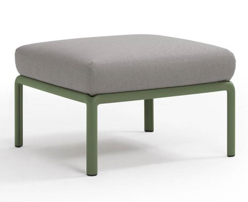 Pouf exterior Nardi Komodo 5  72x72cm  cadru verde  perna gri komodo