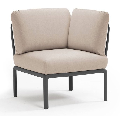 Element de colt Nardi Komodo 5  78cm  cadru antracit  perne canvas Sunbrella