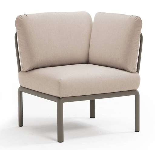 Element de colt Nardi Komodo 5  78cm  cadru tortora  perne canvas Sunbrella