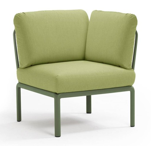 Element de colt Nardi Komodo 5  78cm  cadru verde  perne verde avocado Sunbrella