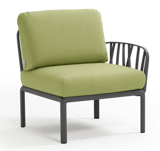 Element terminal Nardi Komodo 5  72cm dreapta/stanga  cadru antracit  perne verde avocado Sunbrella