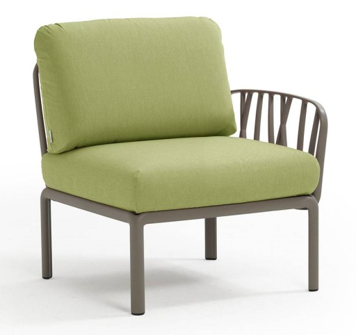 Element terminal Nardi Komodo 5  72cm dreapta/stanga  cadru tortora  perne verde avocado Sunbrella