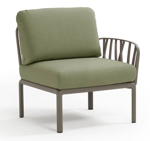 Element terminal Nardi Komodo 5  72cm dreapta/stanga  cadru tortora  perne verde giungla Sunbrella