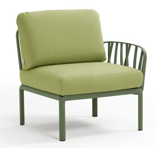 Element terminal Nardi Komodo 5  72cm dreapta/stanga  cadru verde  perne verde avocado Sunbrella
