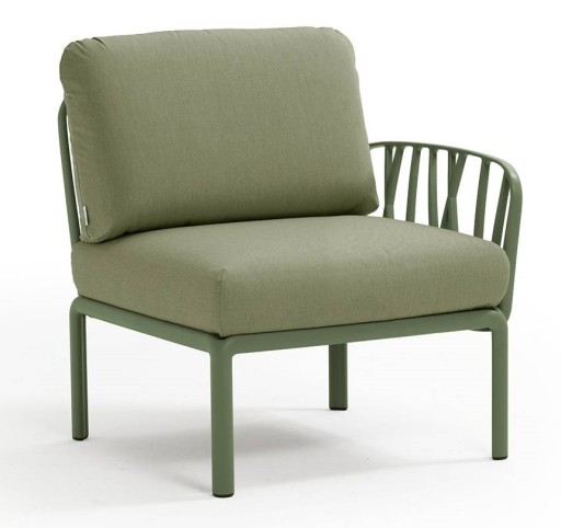 Element terminal Nardi Komodo 5  72cm dreapta/stanga  cadru verde  perne verde giungla Sunbrella