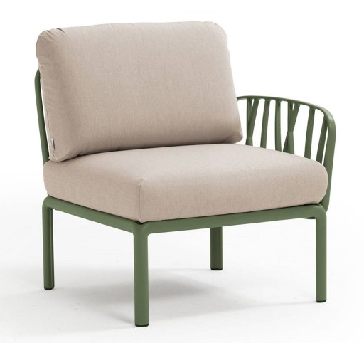 Element terminal Nardi Komodo 5  72cm dreapta/stanga  cadru verde  perne canvas Sunbrella