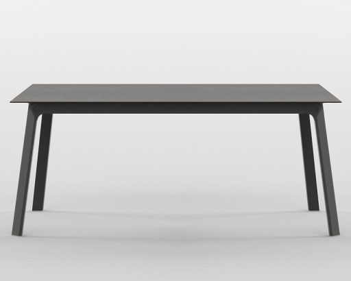 Masa Dexo Albatros 180x90cm  h74cm  baza metalica negru  blat ceramic Vulcano Black