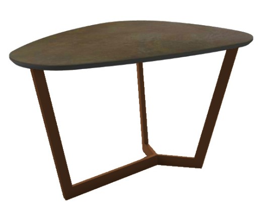 Masuta Dexo Combo 83x57cm  h45cm  baza metalica bronz  blat ceramic Vulcano Moka