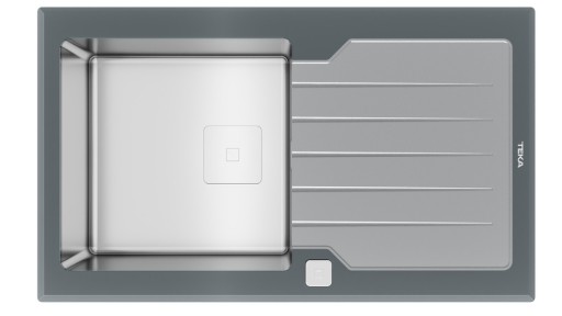 Chiuveta bucatarie Teka Premium RS15 1B 1D 86  860x510cm  inox + sticla Stone Grey