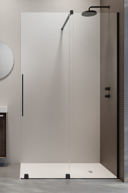 Cabina de dus tip Walk-in Radaway Furo Black 90 cm  orientare dreapta