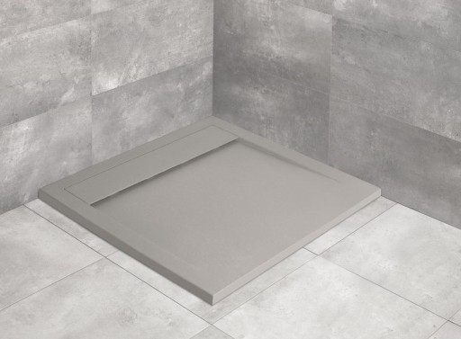 Cadita dus patrata slim Radaway Teos C 90x90x4cm  marmura  ciment