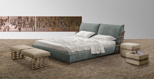 Pat Gamma Dandy Cocoon Night L35 Braided pentru saltea 190x200  piele Burt F617  HandMade in Italy