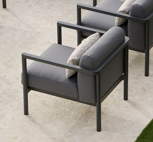 Fotoliu exterior Point Origin  cadru gri aluminiu  textil gri G2 1268