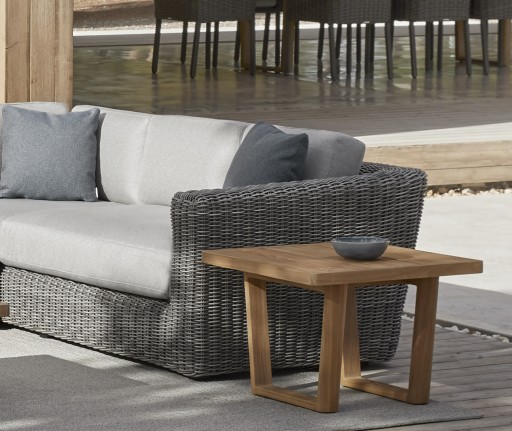 Canapea modulara exterior Point Heritage cu 2 locuri  brat stanga  structura aluminiu  cadru gri  textil gri G2 1252