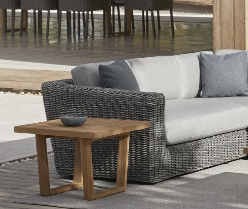 Canapea modulara exterior Point Heritage cu 2 locuri  brat dreapta  structura aluminiu  cadru gri  textil gri G2 1252